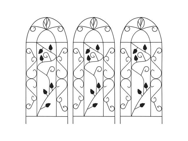 vidaXL Garden Trellises for Climbing Plants Climbing Rose Trellis Fence 3 Pcs