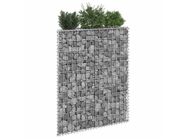 Photos - Flower Pot VidaXL Trapezium Gabion Raised Bed Galvanized Steel 31.5' Wall Basket Plan 