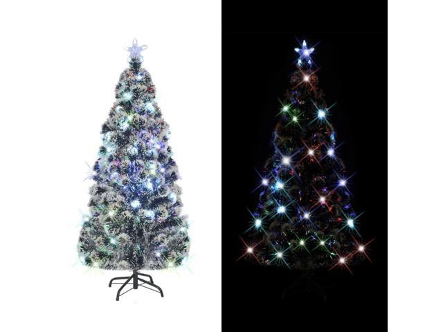 Photos - Other Jewellery VidaXL Pre-lit Christmas Tree Xmas Tree Decoration Green and White Fiber O 