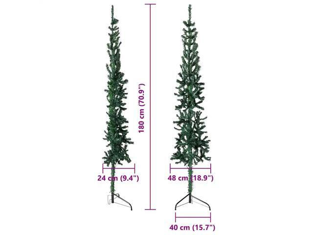 vidaXL Christmas Tree Decor Slim Artificial Half Xmas Tree with Stand Green