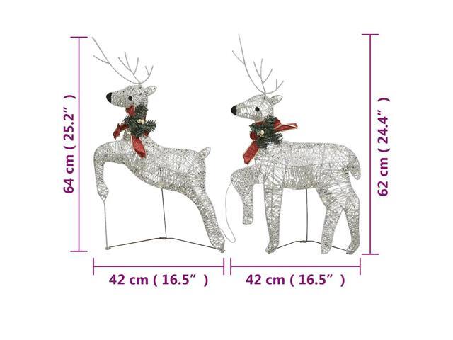 vidaXL Christmas Reindeers 2 Pcs Christmas Lighting Display with 40 LEDs Gold