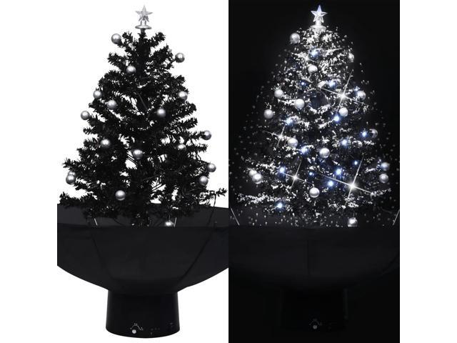 Photos - Other Jewellery VidaXL Snowing Christmas Tree Artificial Xmas Tree with Umbrella Base Blac 
