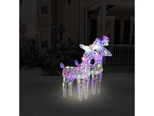 Photos - Other Jewellery VidaXL Christmas Reindeers 2 Pcs Light Display with 80 LEDs Multicolor Acr 