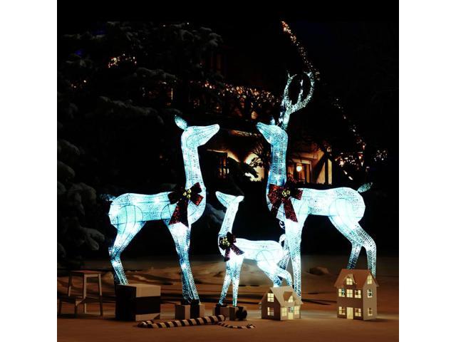 Photos - Other Jewellery VidaXL Reindeer Family Christmas Lighting Decor with 201 LEDs White and Si 