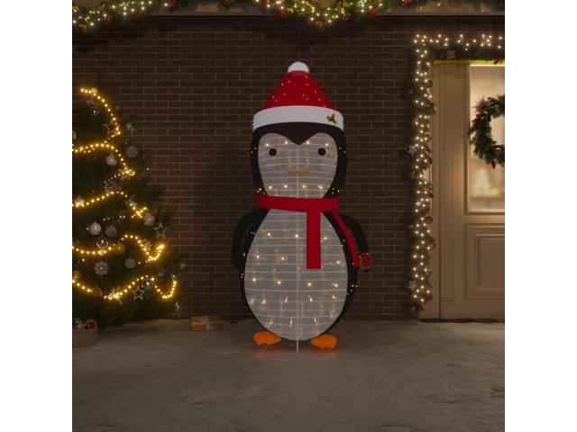 Photos - Other Jewellery VidaXL Decorative Christmas Snow Penguin Figure LED Luxury Fabric Ornament 