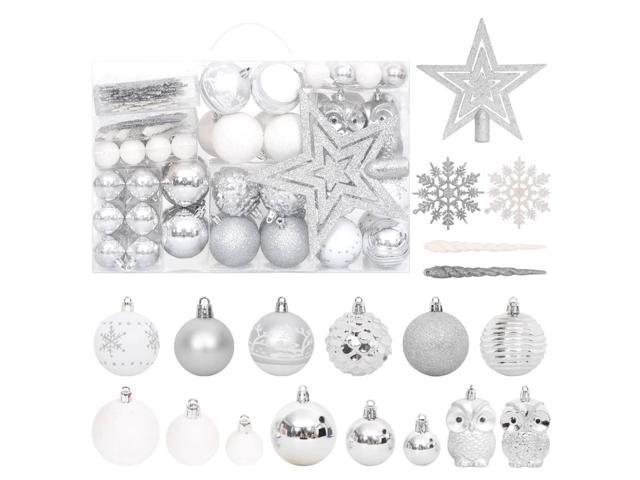 Photos - Other Jewellery VidaXL Christmas Bauble Set Christmas Ball Ornament 108 Piece Silver and W 