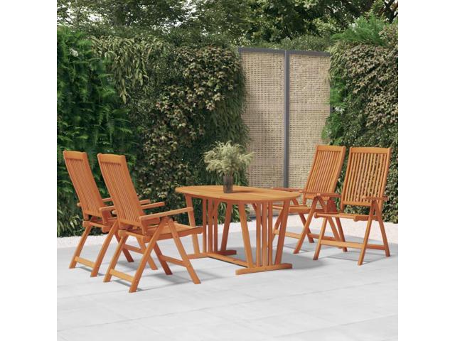 Photos - Garden Furniture VidaXL Patio Dining Set Extendable Table and Chair 5 Piece Solid Eucalyptus Wood 3087338 