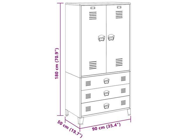 vidaXL Wardrobe Armoire Bedroom Clothes Storage Organizer Closet White Metal