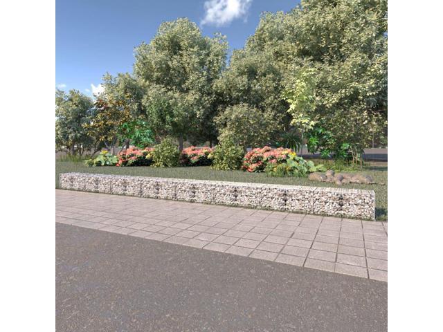 vidaXL Gabion Wall Gabion Basket Post Gabion Wall with Covers Galvanized Steel