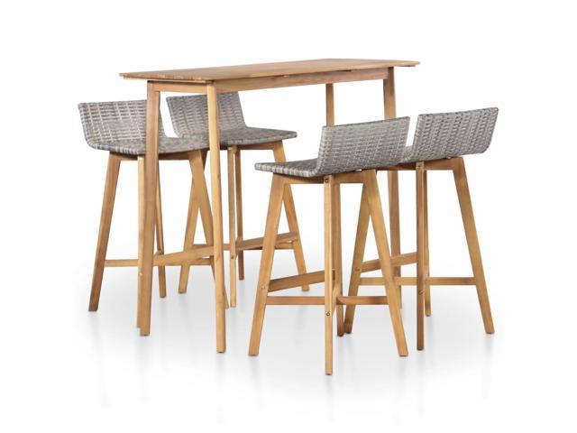 Photos - Garden Furniture VidaXL Patio Dining Set 5 Piece Table and Chairs Bar Set Solid Acacia Wood 