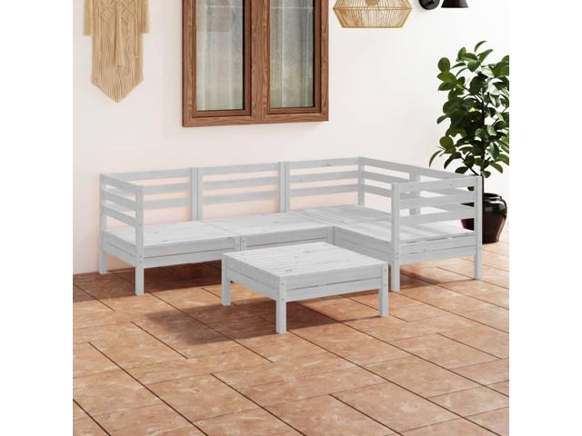 Photos - Garden Furniture VidaXL Patio Furniture Set 5 Piece Sectional Sofa Set Solid Wood Pine White 3082693 