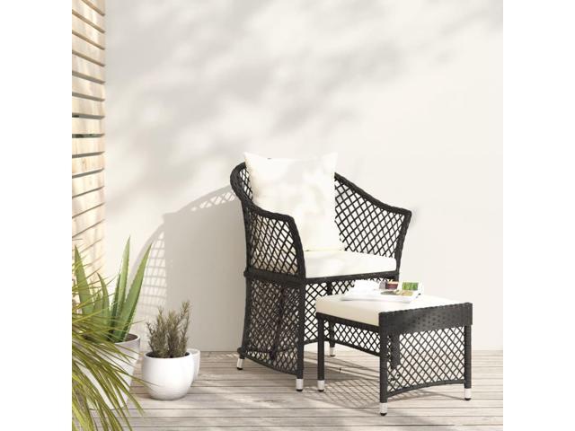 Photos - Garden Furniture VidaXL Patio Furniture Set 2 Piece Lounge Chair with Cushions Black Poly R 