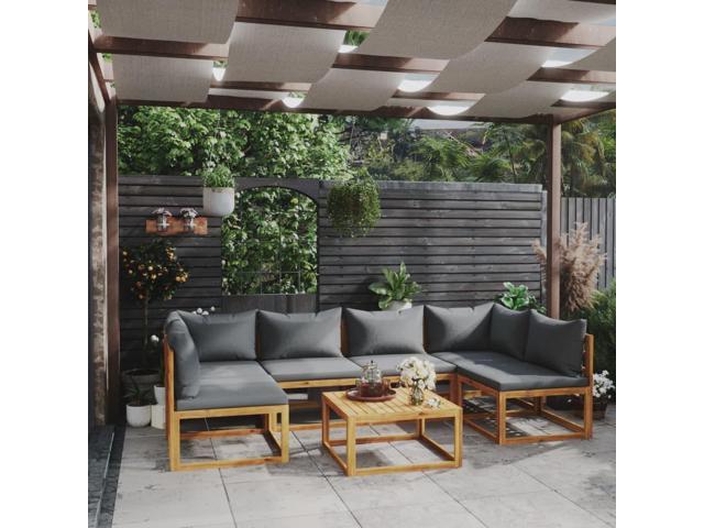 Photos - Garden Furniture VidaXL Solid Acacia Wood Patio Lounge Set with Cushion 7 Pieces Outdoor Ga 