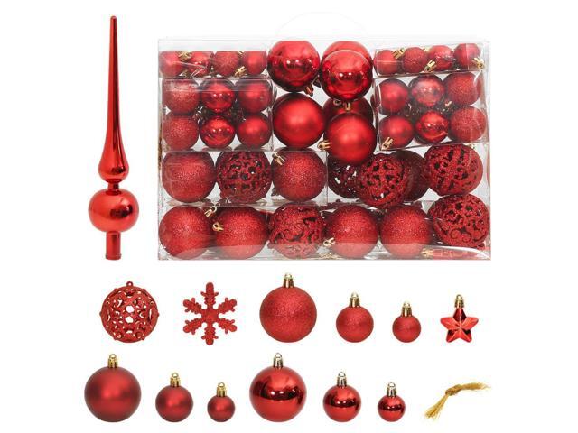 vidaXL Christmas Decoration Christmas Bauble Set 111 Piece Red Polystyrene