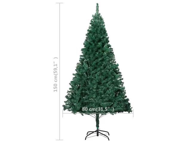 vidaXL Artificial Pre-lit Christmas Tree with Ball Set Xmas Tree Green PVC
