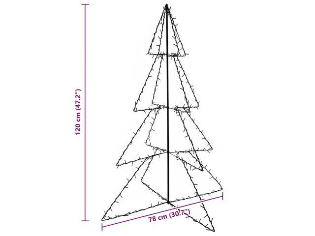 vidaXL Christmas Cone Tree Artificial Xmas Tree with LEDs Christmas Lighting