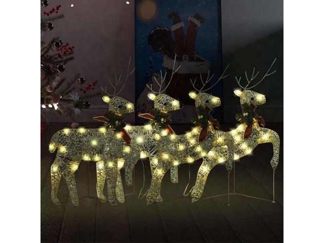Photos - Other Jewellery VidaXL Christmas Reindeers 4 Pcs Christmas Lighting Display with 80 LEDs G 