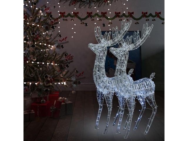 Photos - Other Jewellery VidaXL Reindeer Christmas Decoration LEDs Christmas Lighting 2 Pcs Cold Wh 