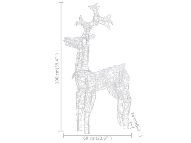 vidaXL Reindeer Christmas Decoration LEDs Christmas Lighting 2 Pcs Acrylic