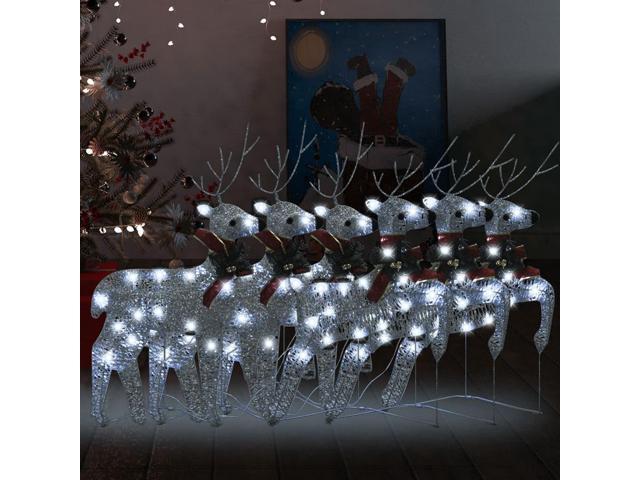 Photos - Other Jewellery VidaXL Christmas Reindeers 6 Pcs Christmas Light Display with 120 LEDs Sil 
