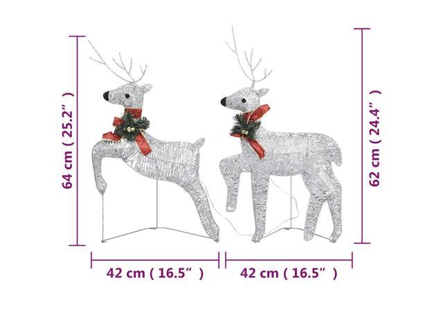 vidaXL Christmas Reindeers 6 Pcs Christmas Light Display with 120 LEDs Silver