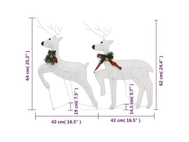 vidaXL Christmas Reindeers 4 Pcs Christmas Lighting Display with 80 LEDs White