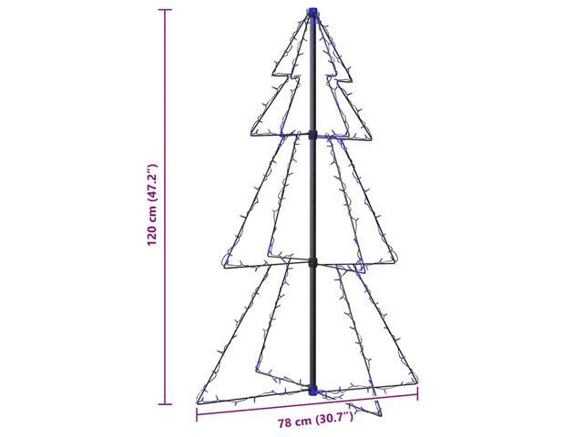 vidaXL Christmas Cone Tree Artificial Xmas Tree with LEDs Christmas Lighting
