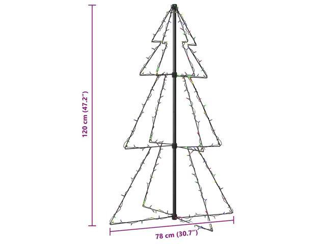 vidaXL Christmas Cone Tree Artificial Xmas Tree with LEDs Christmas Lighting