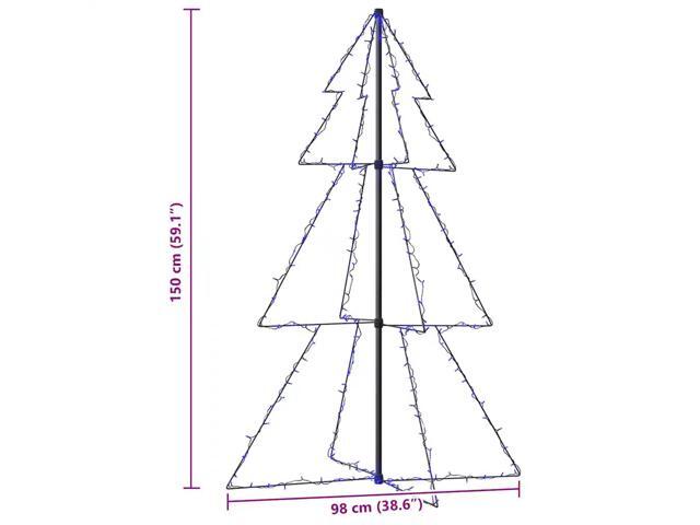 vidaXL Christmas Cone Tree Artificial Xmas Tree with LEDs Christmas Lighting