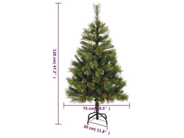 vidaXL Artificial Hinged Christmas Tree Green PVC, PE, Metal Medium