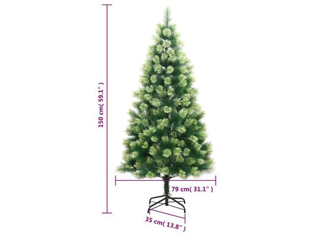 vidaXL Artificial Hinged Christmas Tree 150 LEDs and Ball Set Xmas Decoration