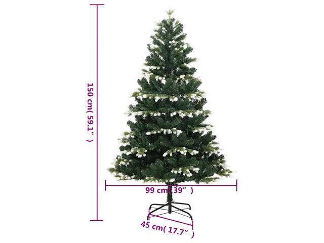 vidaXL Artificial Hinged Christmas Tree 150 LEDs and Ball Set Xmas Decoration