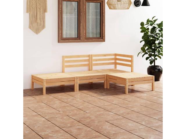 Photos - Garden Furniture VidaXL Solid Pinewood Patio Lounge Set 4 Piece Wooden Garden Lounge Sofa Seat 3082617 