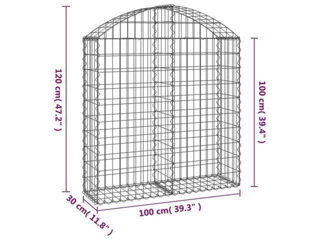 vidaXL Gabion Basket Arched Gabion Basket Planter for Flower Galvanized Iron