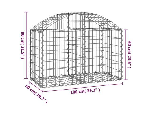 vidaXL Gabion Basket Arched Gabion Basket Planter for Flower Galvanized Iron