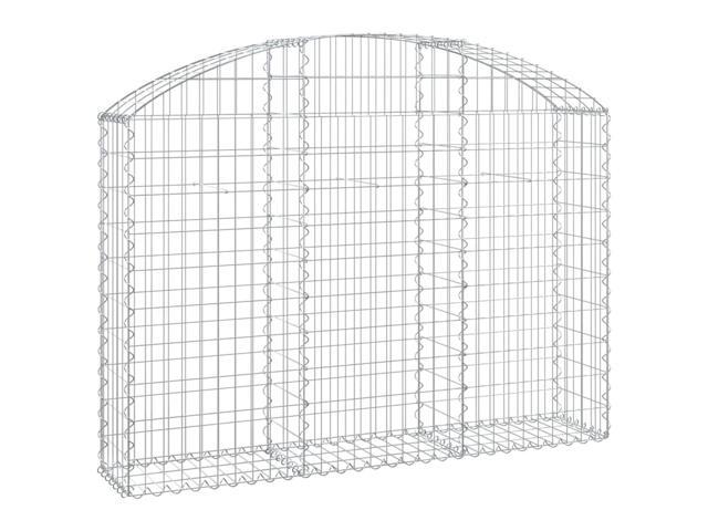 vidaXL Gabion Basket Arched Gabion Basket Planter for Flower Galvanized Iron