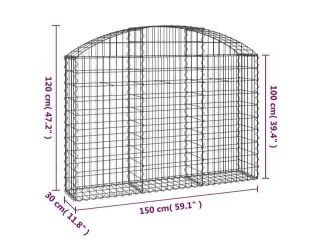 vidaXL Gabion Basket Arched Gabion Basket Planter for Flower Galvanized Iron