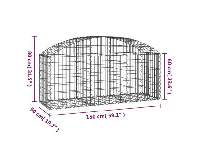vidaXL Gabion Basket Garden Arched Gabion Basket Cage Fence Galvanized Iron