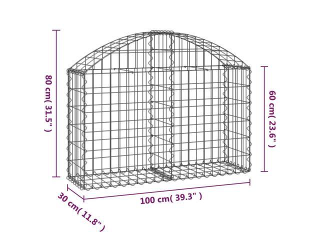 vidaXL Gabion Basket Arched Gabion Basket Planter for Flower Galvanized Iron