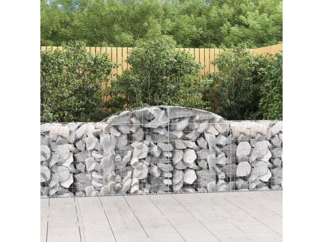 vidaXL Gabion Basket Garden Arched Gabion Basket Cage Fence Galvanized Iron