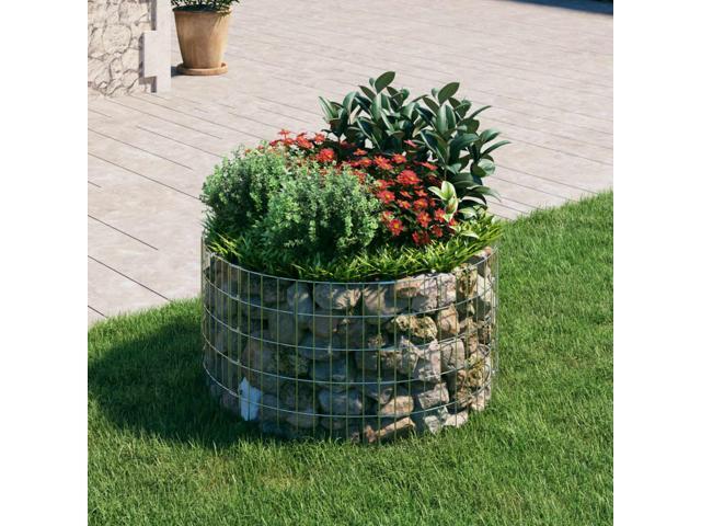 vidaXL Gabion Round Circular Gabion Pole for Garden Outdoor Galvanized Steel