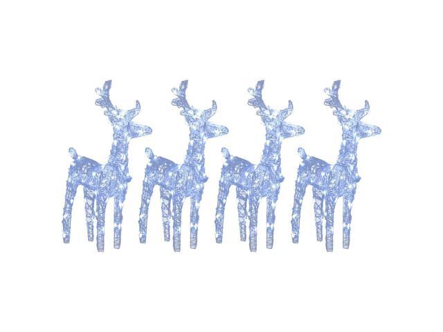 vidaXL Christmas Reindeers 4 Pcs Lighting with 160 LEDs Cold White Acrylic