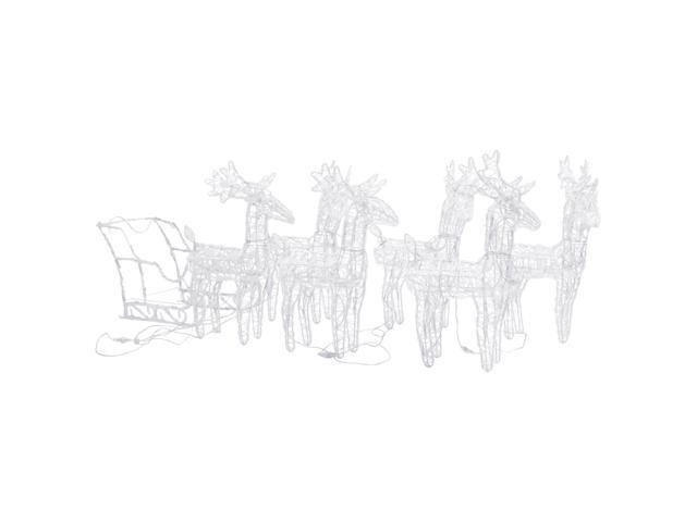 vidaXL Lighted Reindeer and Sleigh Christmas Decoration with 320 LEDs Acrylic