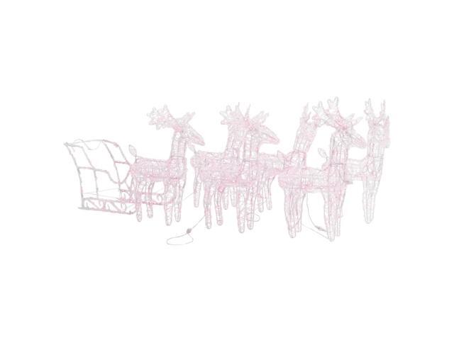 vidaXL Lighted Reindeer and Sleigh Christmas Decoration with 320 LEDs Acrylic