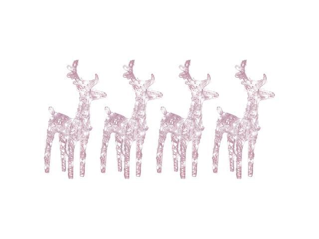 vidaXL Christmas Reindeers 4 Pcs Lighting with 160 LEDs Warm White Acrylic