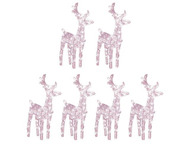 vidaXL Christmas Reindeers 6 Pcs Lighting with 240 LEDs Warm White Acrylic