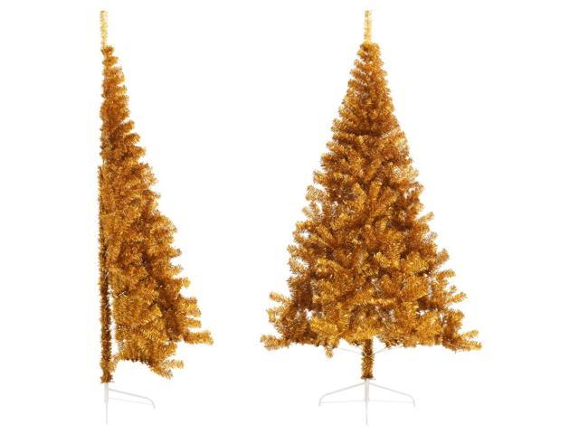 Photos - Other Jewellery VidaXL Christmas Tree Artificial Half-Circle Xmas Tree with Stand Gold PET 