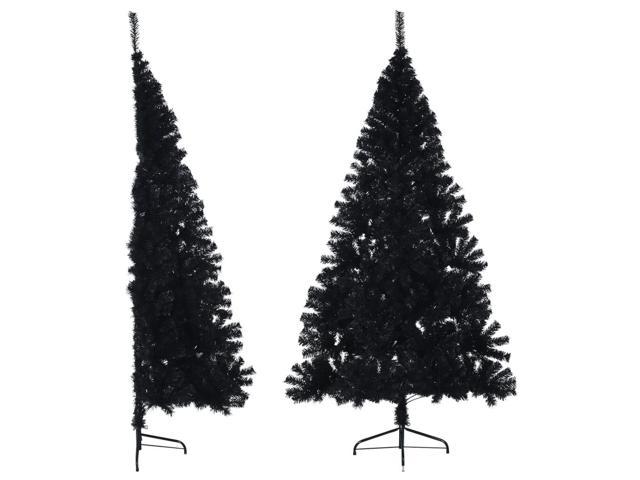 Photos - Other Jewellery VidaXL Christmas Tree Artificial Half-Circle Xmas Tree with Stand Black PV 