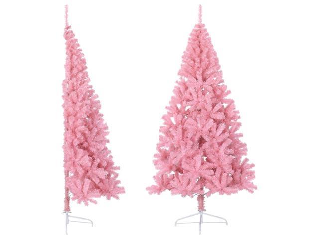 Photos - Other Jewellery VidaXL Christmas Tree Artificial Half-Circle Xmas Tree with Stand Pink PVC 