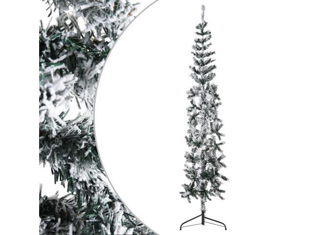 Photos - Other Jewellery VidaXL Christmas Tree Decor Slim Artificial Half Xmas Tree with Flocked Sn 